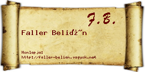 Faller Belián névjegykártya